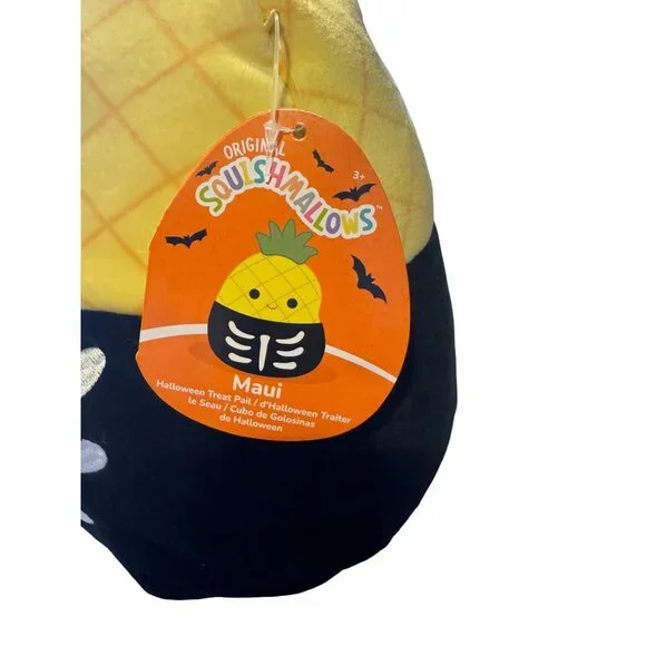 Squishmallows Halloween Pineapple Treat Pail "Maui" 3+ Plush Bucket Bag - Picture 2 of 12
